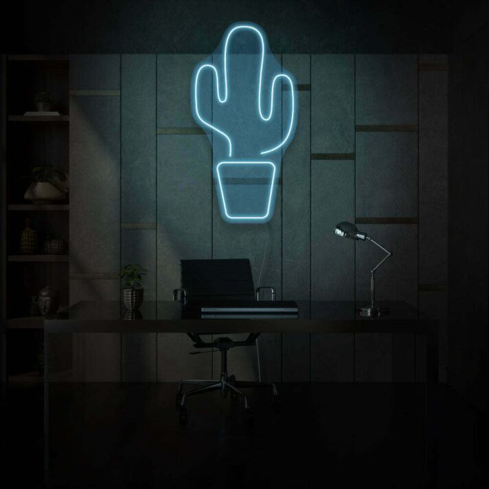 Kaktus im Blumentopf LED-Neonschild für Home Büro