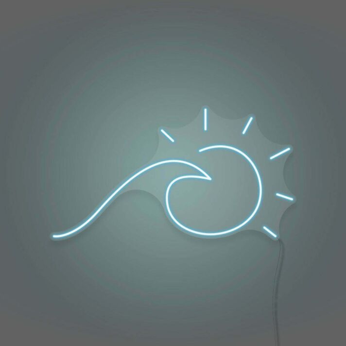 Welle mit Sonne LED-Neonschild für Wohnzimmer Strandbar