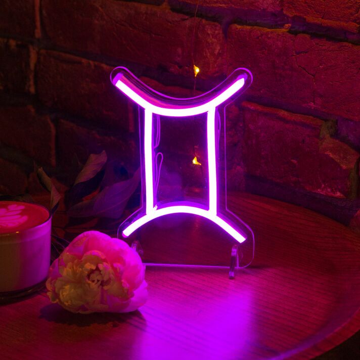 Zwilling Sternzeichen Symbol LED-Neonschild Wohnzimmer Bar
