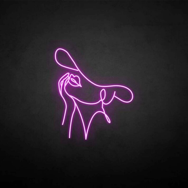 Minimalistische Frauengesicht Zeichnung LED-Neonschild Wohnzimmer Atelier