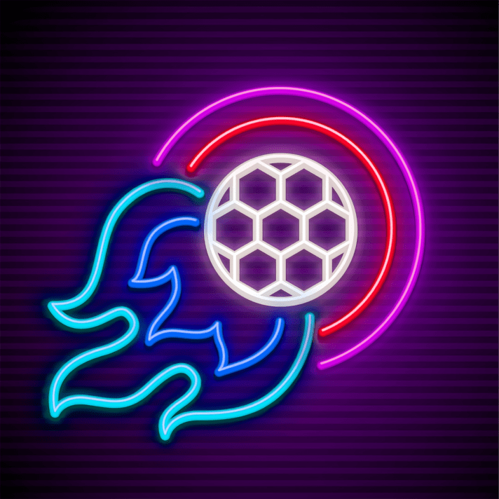 Flammender Fußball LED-Neonschild Sportbar Wohnzimmer