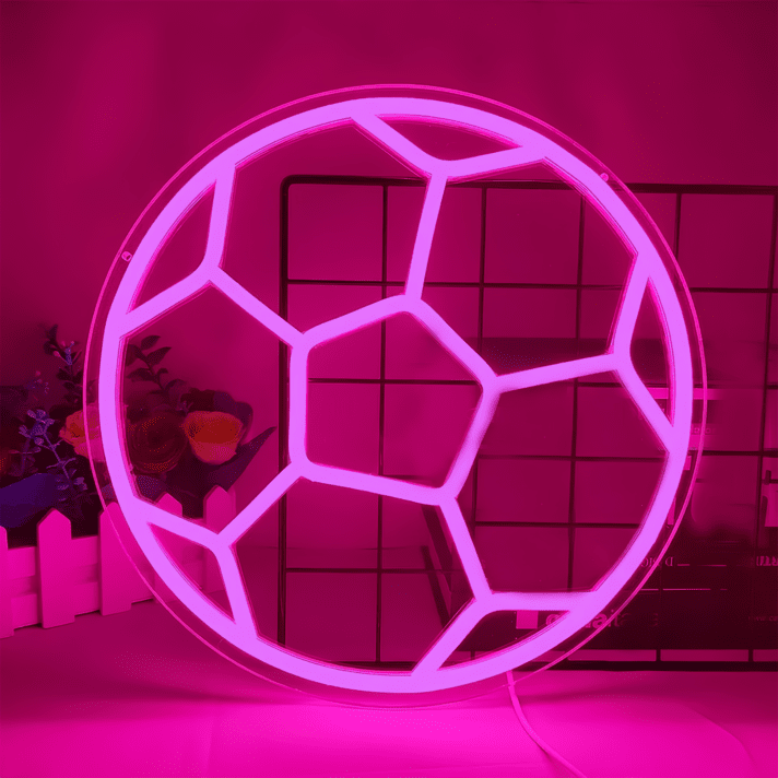Fußball LED-Neonschild für Kinderzimmer und Sportbar