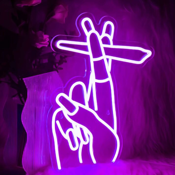 Hand mit Zigarette LED Neonschild moderne Wanddekoration für Zuhause und Studio