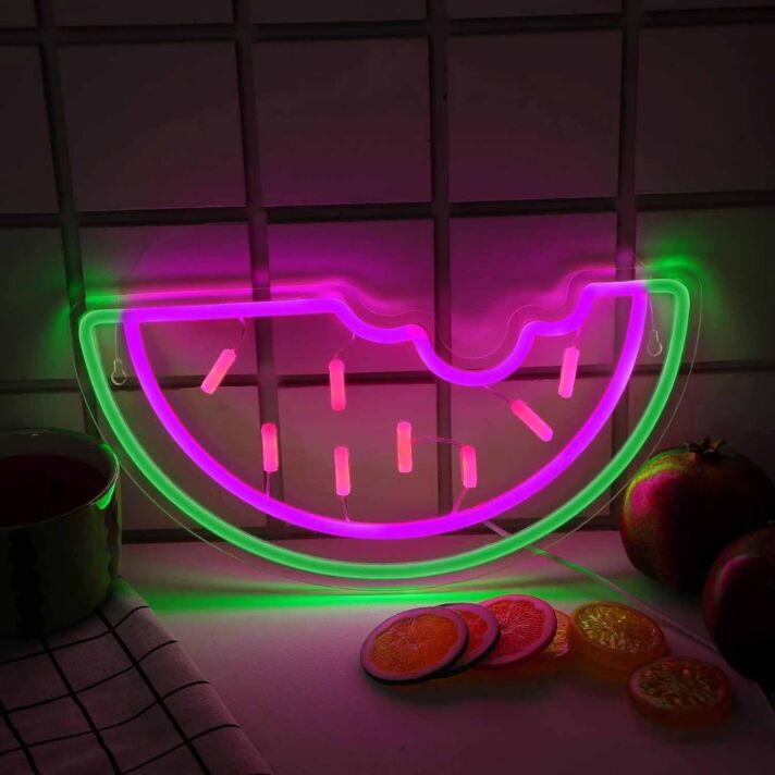 Wassermelonenstück LED-Neonschild für Küche und Bar