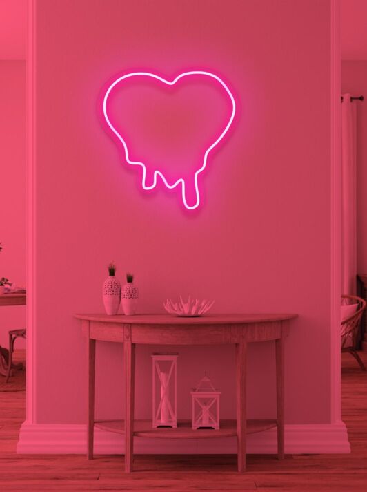 schmelzendes Herz LED-Neonschild Wohnzimmer Schlafzimmer