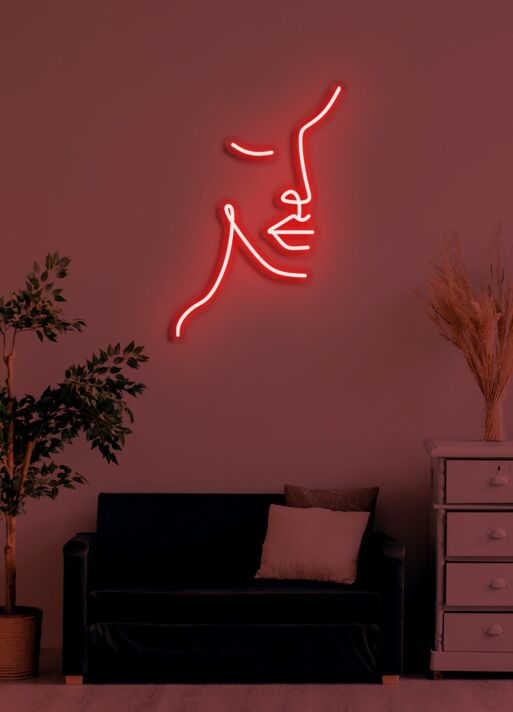 Gesichtskontur LED-Neonschild Wohnzimmer Studio