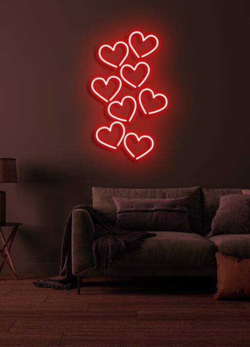 mehrere Herzen LED-Neonschild Wohnzimmer Schlafzimmer