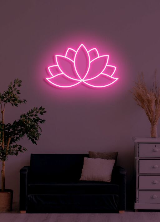 Lotusblume LED-Neonschild für Wohnzimmer und Yoga Studio