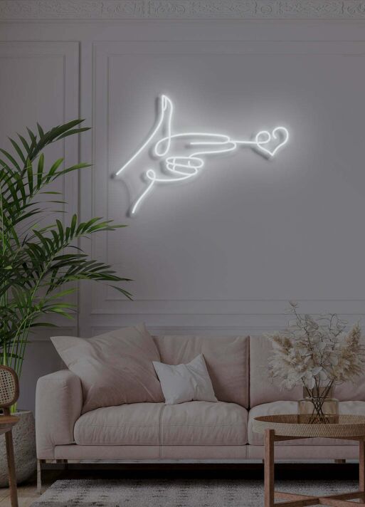 Hand mit Herzsymbol LED-Neonschild für Wohnzimmer Schlafzimmer