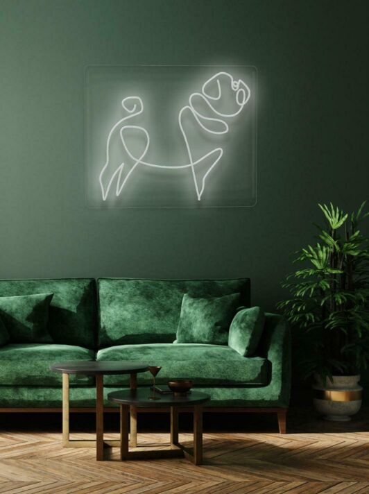 Mops Hund LED-Neonschild für Wohnzimmer und Haustierliebhaber