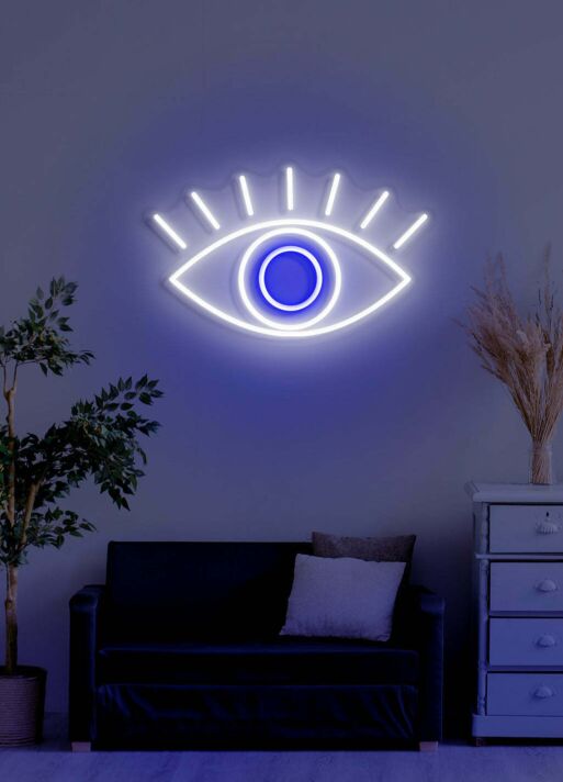 Auge mit Wimpern LED-Neonschild für Wohnzimmer Schlafzimmer