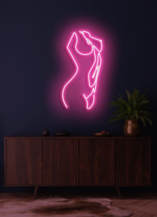 weiblicher Torso Umriss LED-Neonschild Wohnzimmer Studio