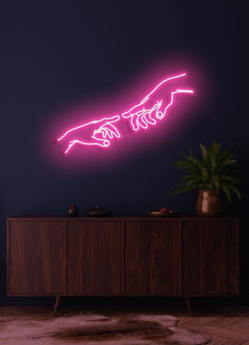 zwei sich berührende Hände LED-Neonschild Wohnzimmer Kunstdekoration
