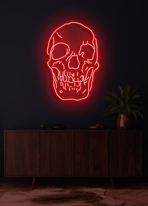 Totenkopf LED Neonschild moderne Wanddekoration