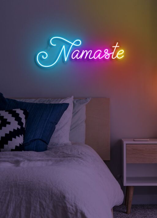 Namaste Neon Graceful Expression of Respect and Spirituality, Ideal for Yoga Studios