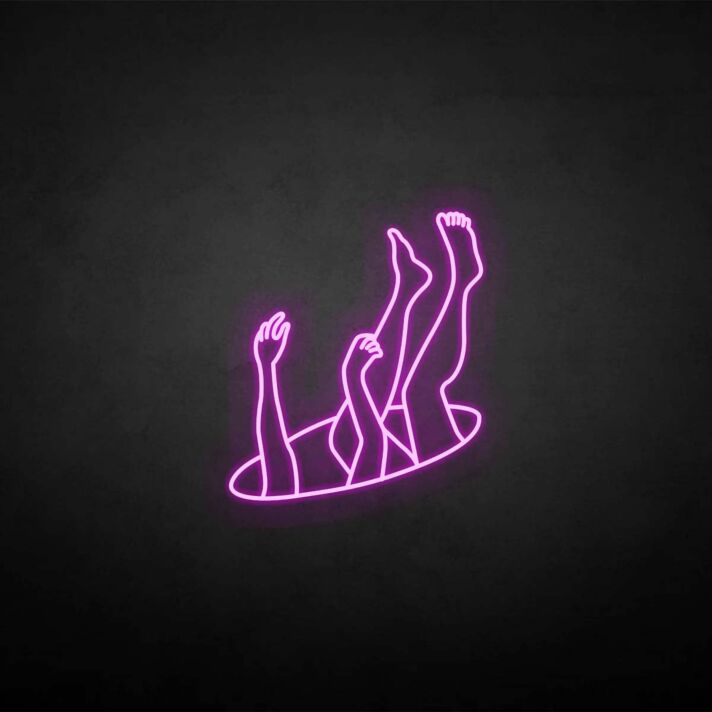 Abstrakte Hände und Beine aus Kreis LED-Neonschild Wohnzimmer Kunststudio