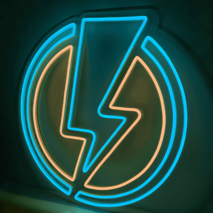 Blitzsymbol LED-Neonschild für Gaming Bar