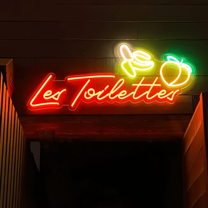 Les Toilettes LED-Neonschild für Restaurant Bar