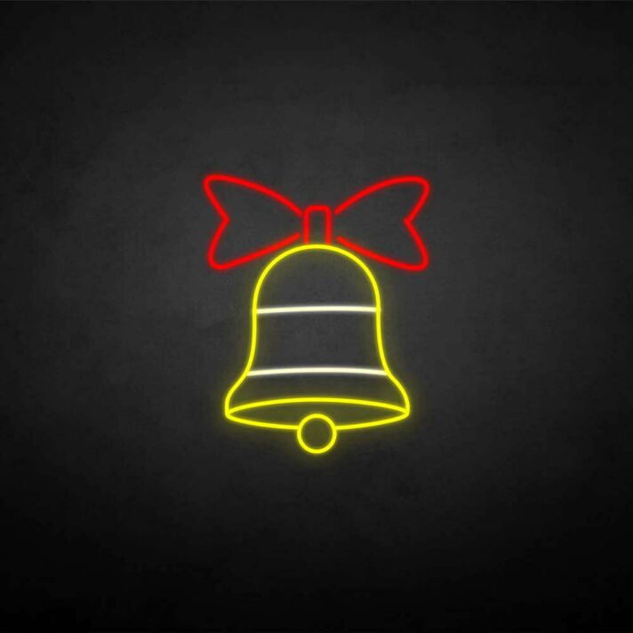 Weihnachtsglocke mit Schleife LED-Neonschild für Weihnachten Wohnzimmer