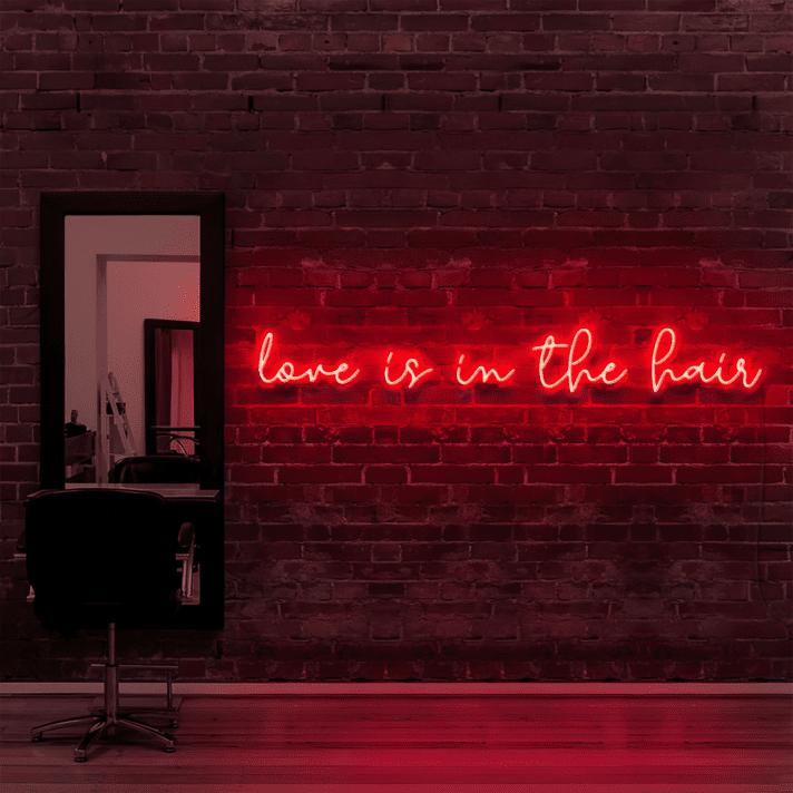 love is in the hair LED-Neonschild Friseursalon