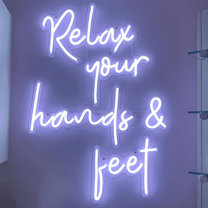 Relax your hands & feet LED-Neonschild für Spa Wellness
