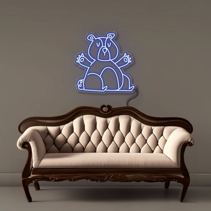 Bär Illustration LED-Neonschild Wohnzimmer Kinderzimmer