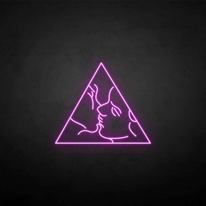 Kuss im Dreieck LED-Neonschild Bar Wohnzimmer