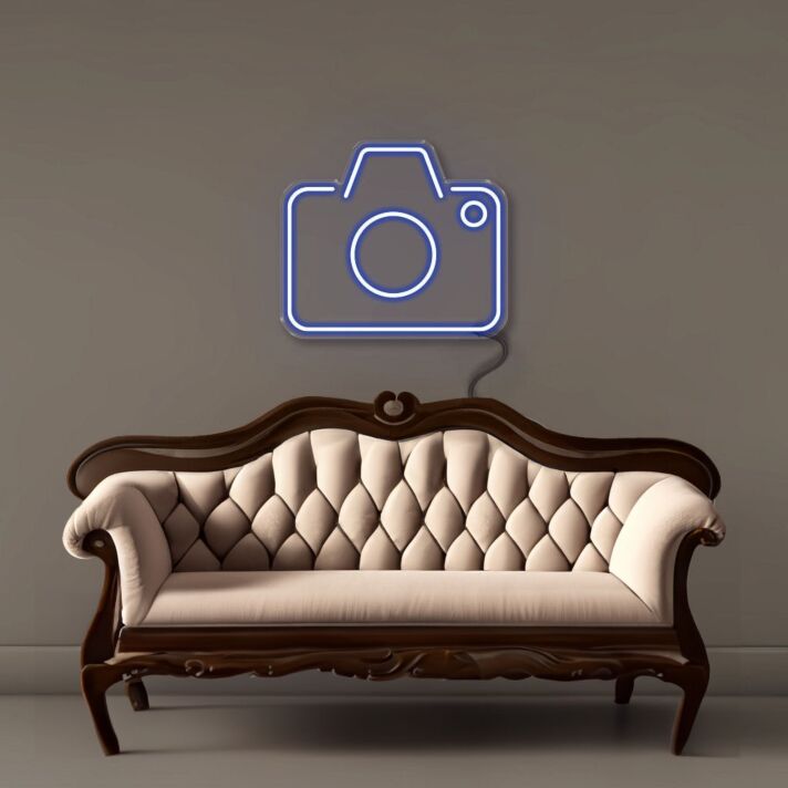 Fotokamera Symbol LED-Neonschild für Studio und Wohnzimmer