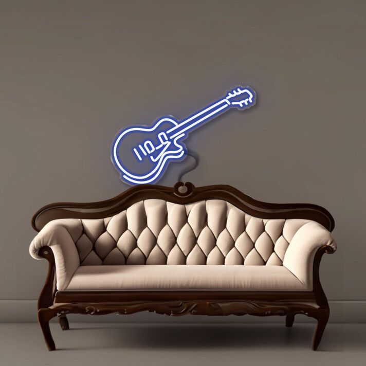 E-Gitarre LED-Neonschild für Wohnzimmer und Musikstudio