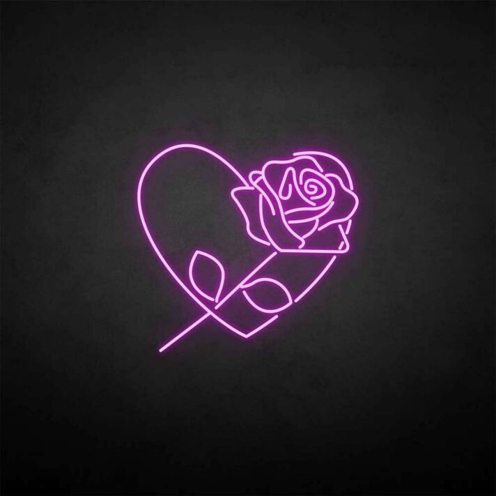 Herz mit Rose LED-Neonschild Wohnzimmer Schlafzimmer