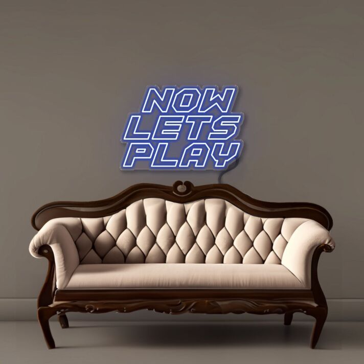 NOW LETS PLAY LED-Neonschild für Gamingzimmer und Wohnzimmer