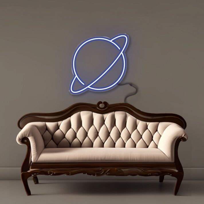 Planet mit Ring LED-Neonschild Wohnzimmer Schlafzimmer