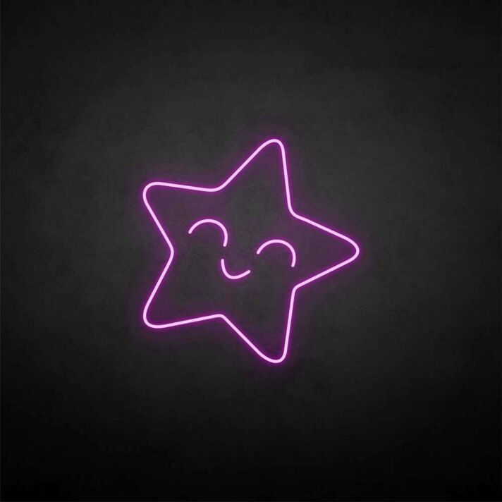 lächelnder Stern LED-Neonschild Kinderzimmer Wohnzimmer