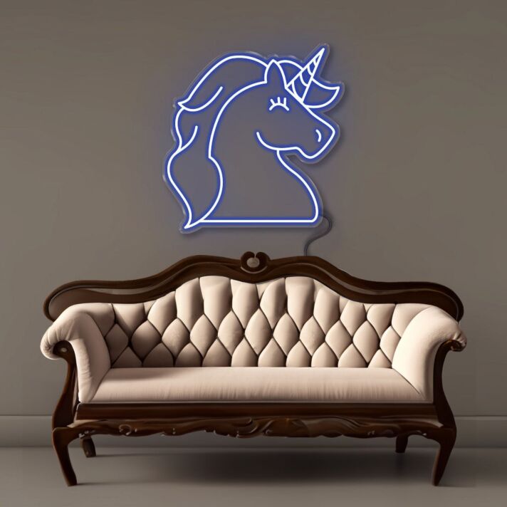 Einhornkopf LED-Neonschild Wohnzimmer Kinderzimmer