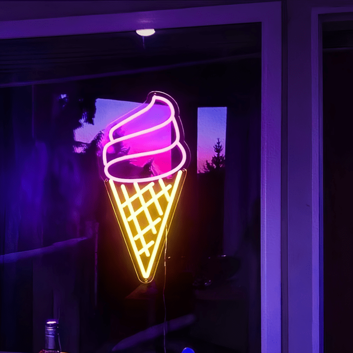 Eiswaffel LED-Neonschild für Café und Eisdiele