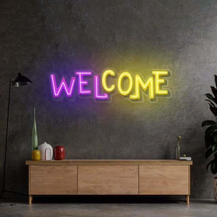 WELCOME LED-Neonschild für Eingangsbereich und Wohnzimmer