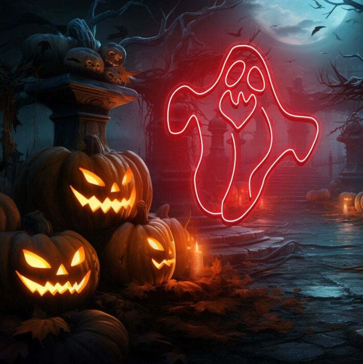 Geisterfigur LED-Neonschild für Halloween Party