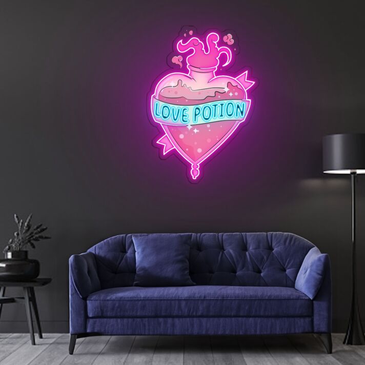Abstraktes Farbverlaufsmotiv LED-Neonschild für Wohnzimmer Lounge