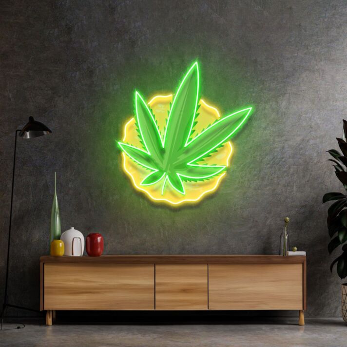 Cannabisblatt LED-Neonschild Bar Wohnzimmer