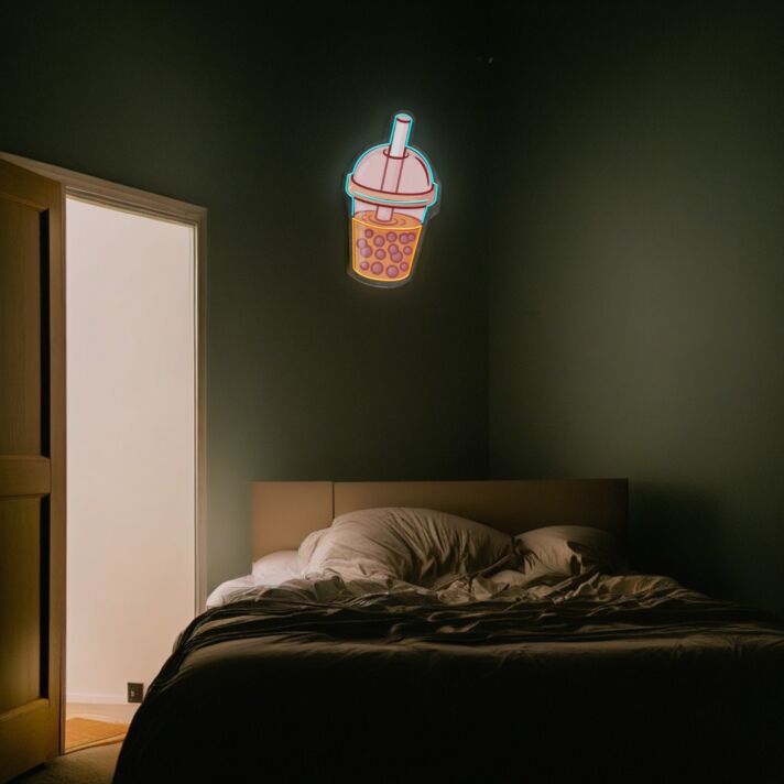 Bubble Tea Becher LED-Neonschild für Wohnzimmer Café