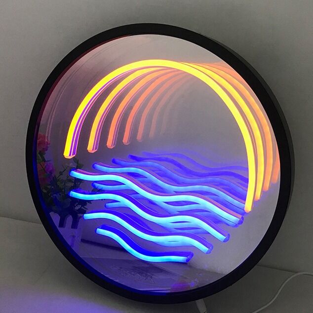 Sonnenuntergang über Wellen LED-Neonschild für Wohnzimmer oder Bar