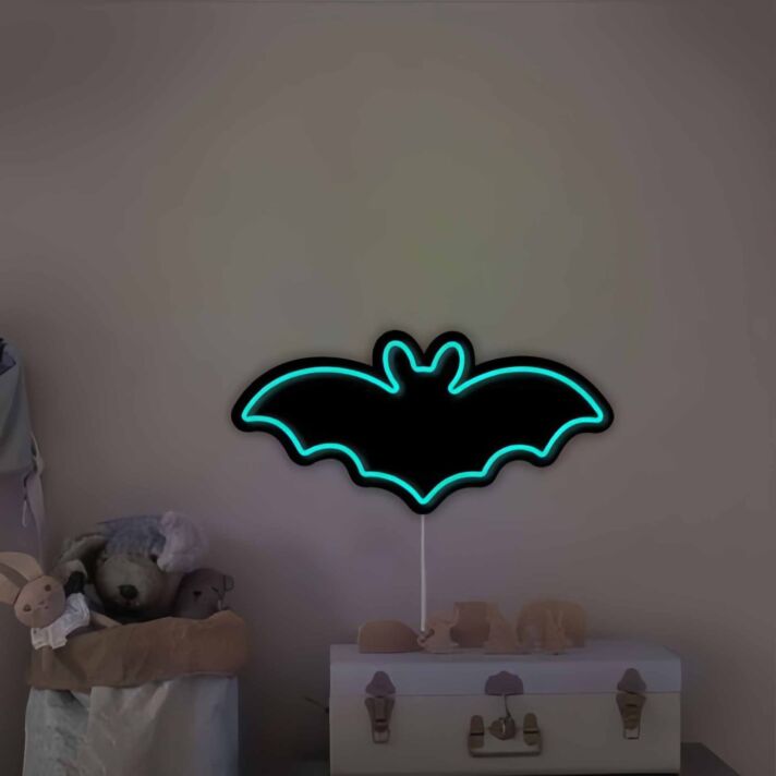 Fledermaus LED-Neonschild für Kinderzimmer und Halloween