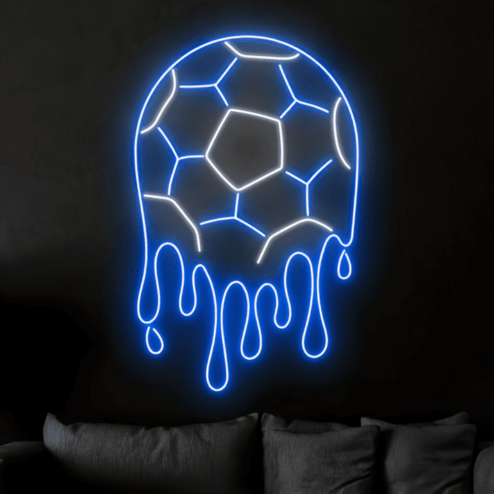schmelzender Fußball LED-Neonschild für Wohnzimmer Sportbar