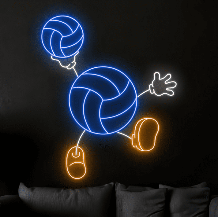 Volleyball Neon LED Wandlicht