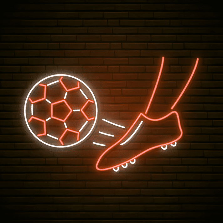 Fußball Schuss Neon LED Wandlicht