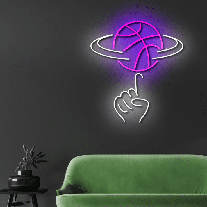 Basketball Spin Neon LED Wandlicht