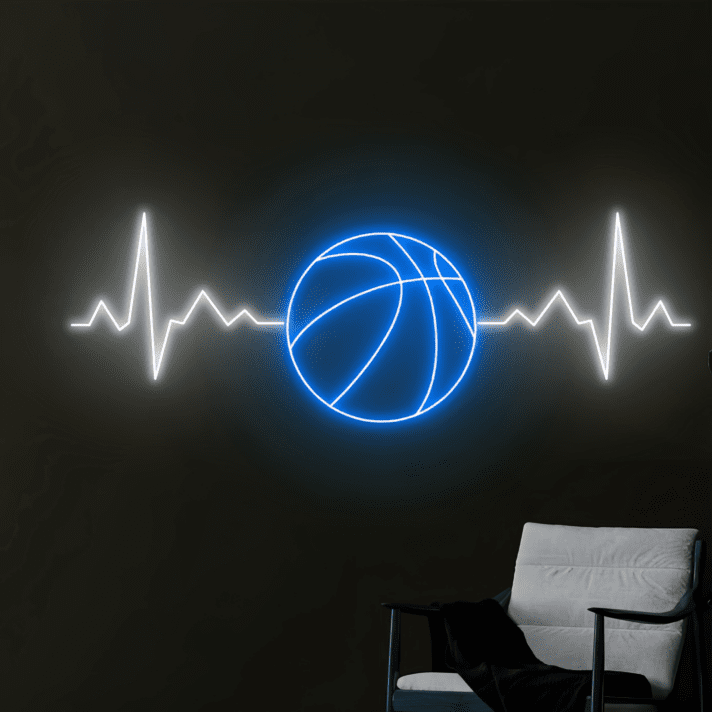 Basketball Herzschlag Neon LED Wandlicht