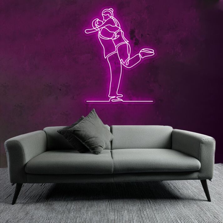 LED-Neonschild mit Paar-Silhouette