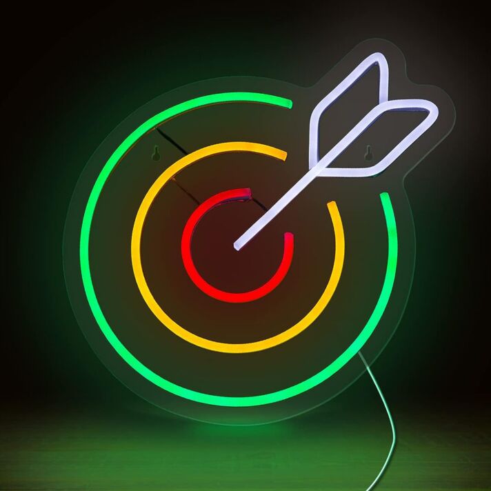 Zielscheibe mit Pfeil LED-Neonschild für Spielzimmer Bar