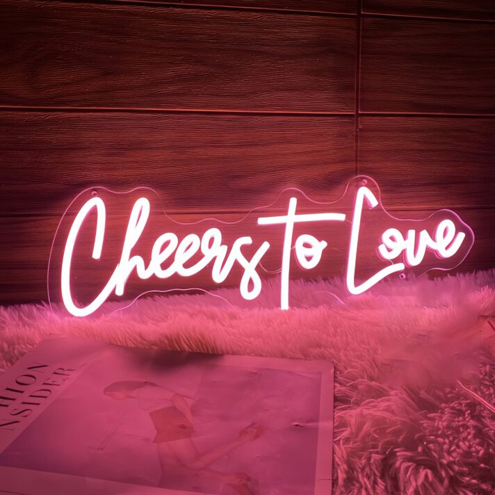 Cheers to Love LED-Neonschild für Hochzeit und Bar